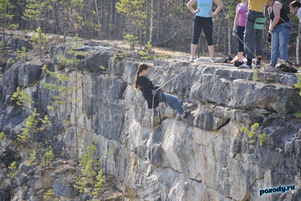 Спуск по стене Дюкинского карьера